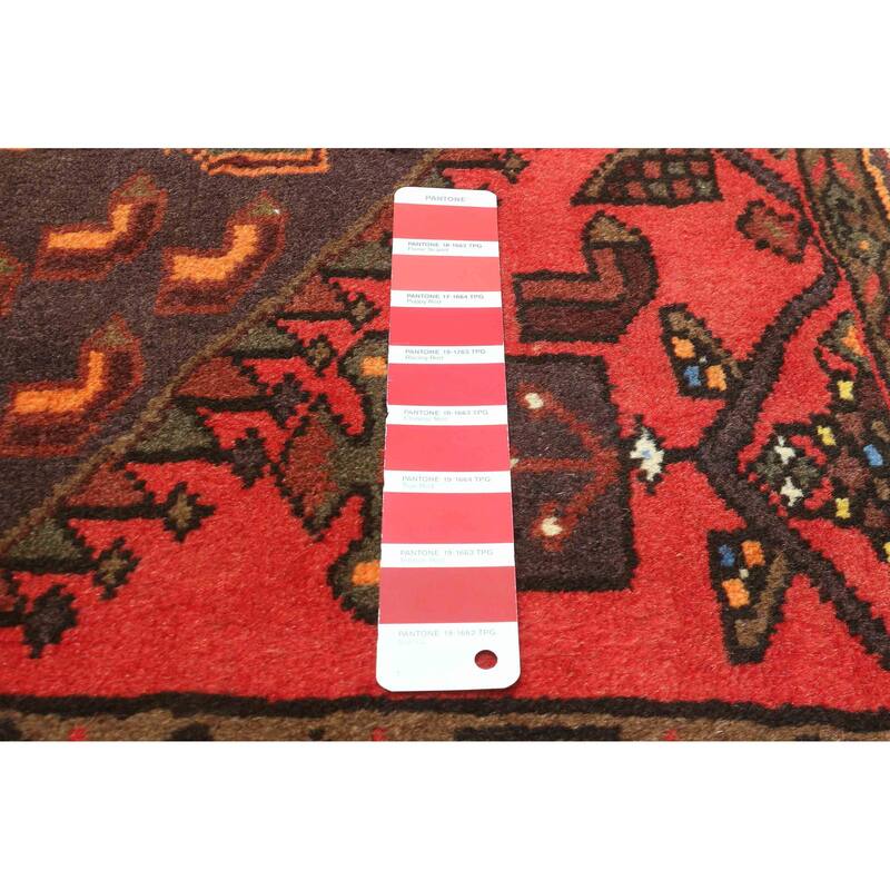 ECARPETGALLERY Hand-knotted Andelz Red Wool Rug - 3'7 x 4'10