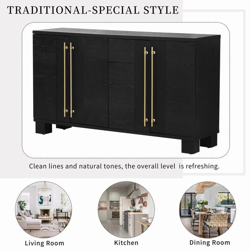 60''W Sideboard with Adjustable Shelves - N/A