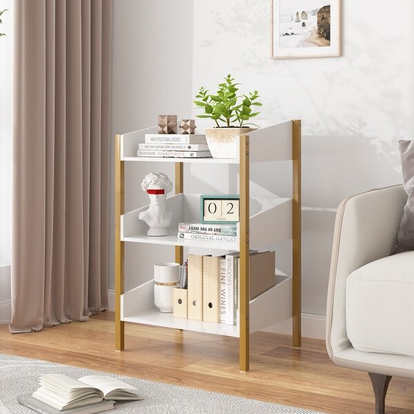 Small Rack For Drawing Room JZX ZX-CTA-001 Metal Bookshelf, Double