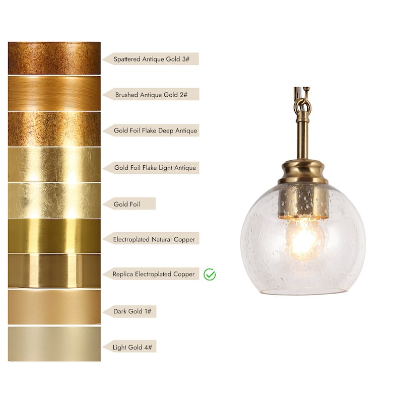 Iain Modern Contemporary 1-Light Black Gold Pendant Light Globe Glass Kitchen Island Lights