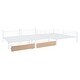 preview thumbnail 20 of 24, Full Over Twin & Twin Triple Bunk Bed with Drawers, Multi-Functional Metal Frame Bed with Desks and Shelves in the Middle