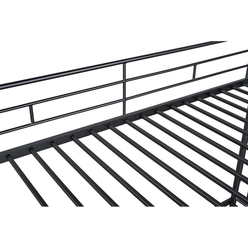 Twin-over-Twin Metal Bunk Bed with Angled Ladder
