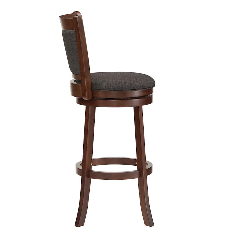 Verona Panel Back Linen Swivel 29-inch High Back Bar Stool by iNSPIRE Q Classic