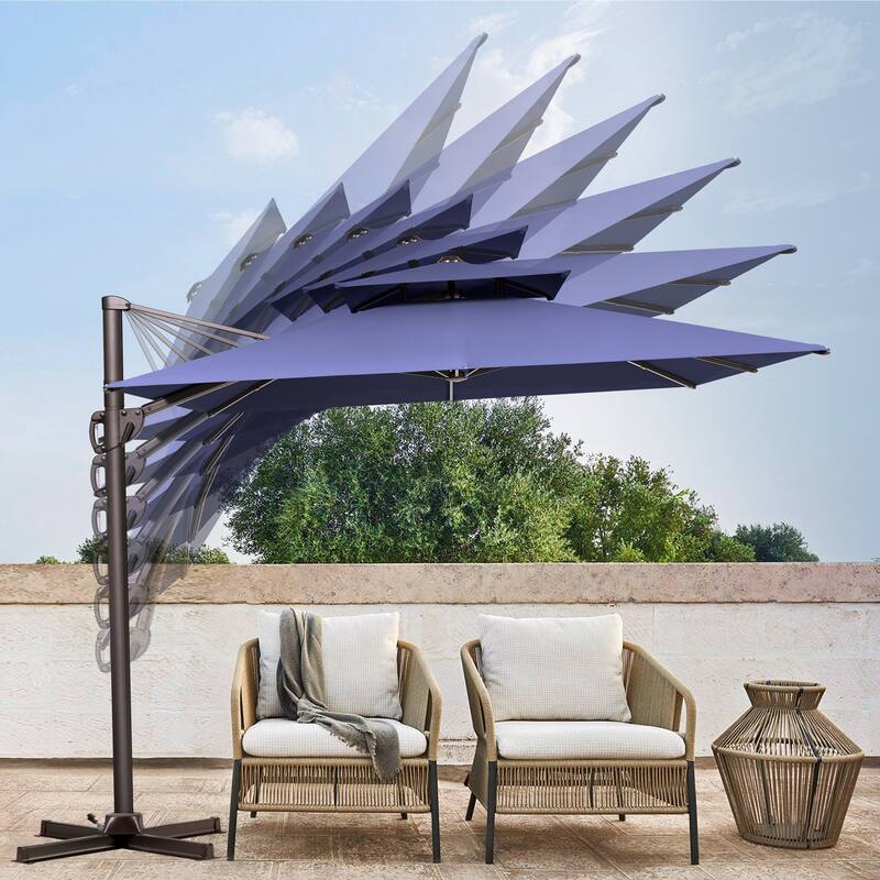 VredHom 9 FT x 12 FT Outdoor Patio Dual Top Cantilever Umbrella