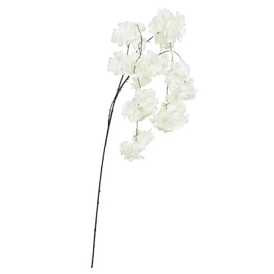Set of 3 Cream White Artificial Cherry Blossom Cluster Flower Stem Hanging Spray 58in - 58" L x 12" W x 4" DP