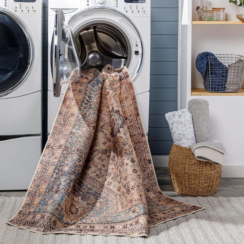 Livabliss Biassini Vintage Machine Washable Area Rug