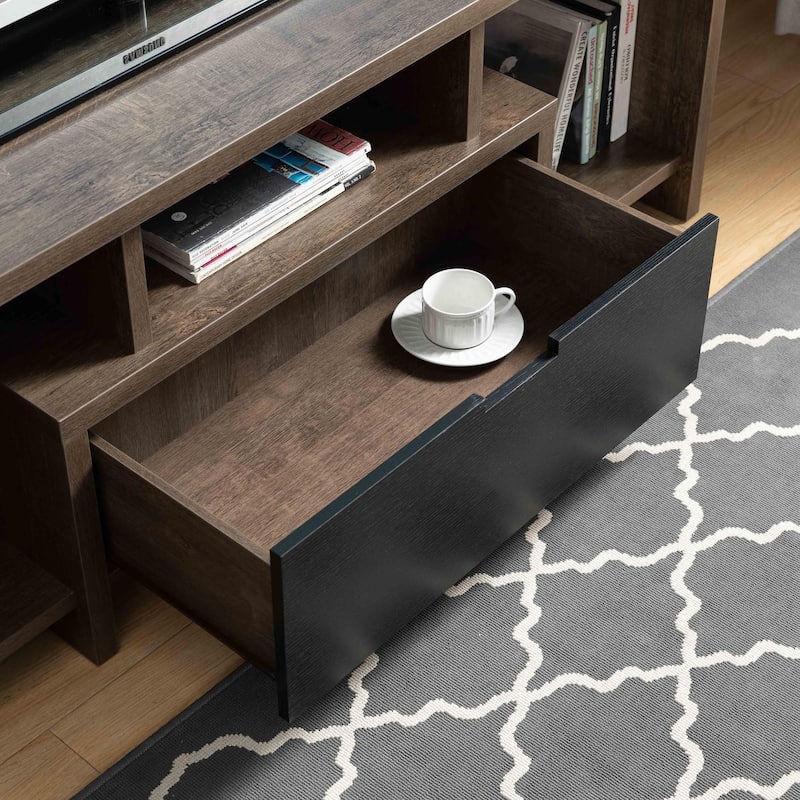 TV Stand with 1 Drawer and 3 Open Shelves