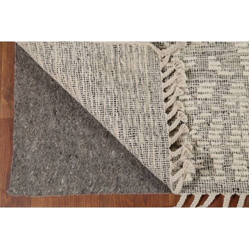 All-Over Abstract Moroccan Modern Area Rug Handmade Wool Carpet - 4'10"x 8'0"