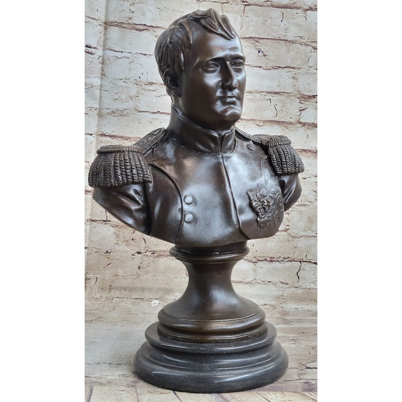 Bronze Metal Bust Statue Sculpture Of Napoleon Bonaparte French Decor Marble Base