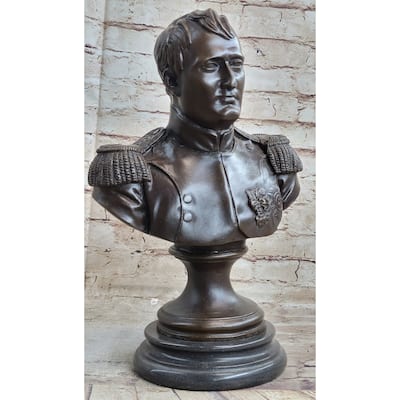Bronze Metal Bust Statue Sculpture Of Napoleon Bonaparte French Decor Marble Base
