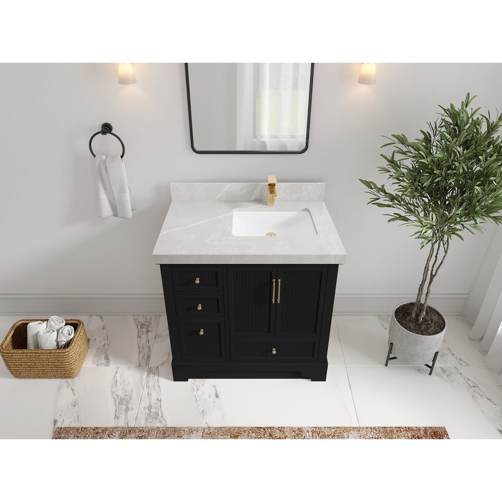 Willow Collections 36 in. W x 22 in. D Alys Right Offset Sink Bathroom Vanity with Countertop