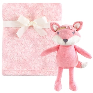 Hudson Baby Infant Girl Plush Blanket with Toy, Miss Fox, One Size - Miss Fox - One Size