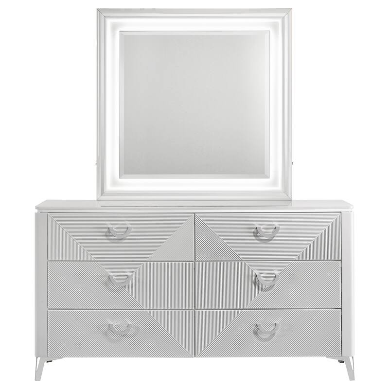 Cassia 6-drawer Bedroom Dresser Cabinet White High Gloss