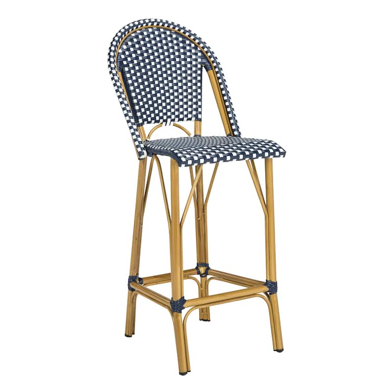 SAFAVIEH Outdoor Samara 30-inch Stacking Bistro Bar Stool (Fully Assembled) - 19Wx22Dx47H