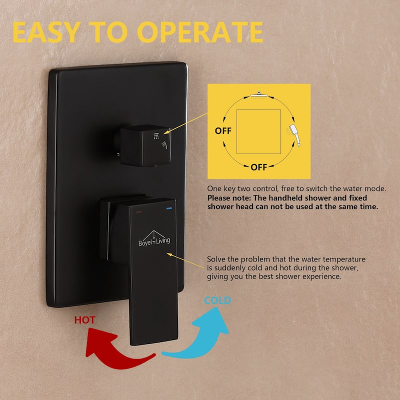 2-Function 10/12/16 In Ceiling Mounted Shower System