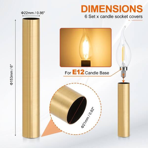 dimension image slide 26 of 102, Metal Chandelier Socket Sleeves Insulation Heat Shrinkable