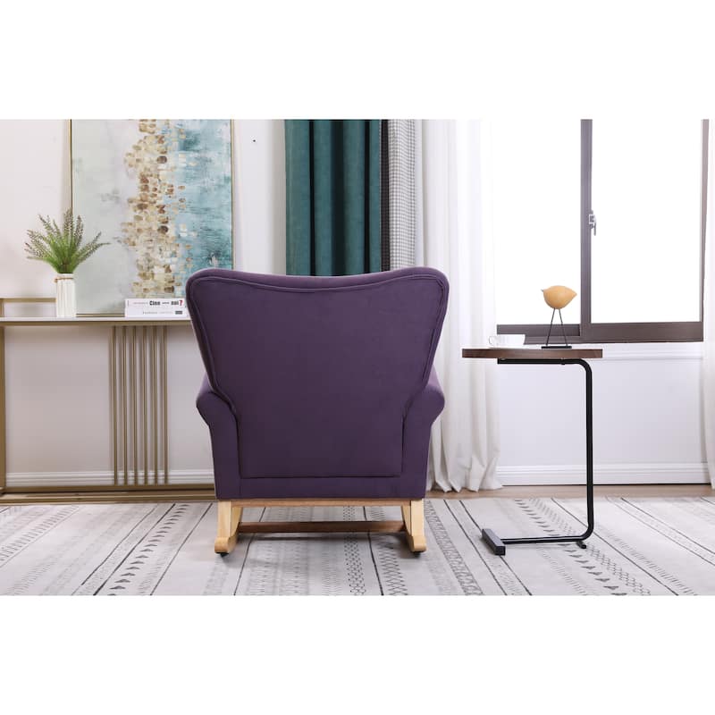 Modern Padded Seat High Back Nursery Rocker Chair: Comfortable Rocker for Baby Room, High Back Armchair