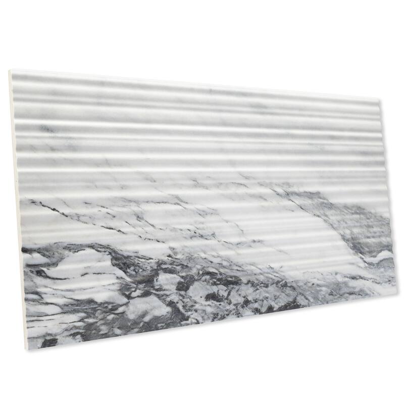 Merola Tile Touche Pleated Deco Zebre 11-3/4" x 23-1/2" Porcelain Floor and Wall Tile