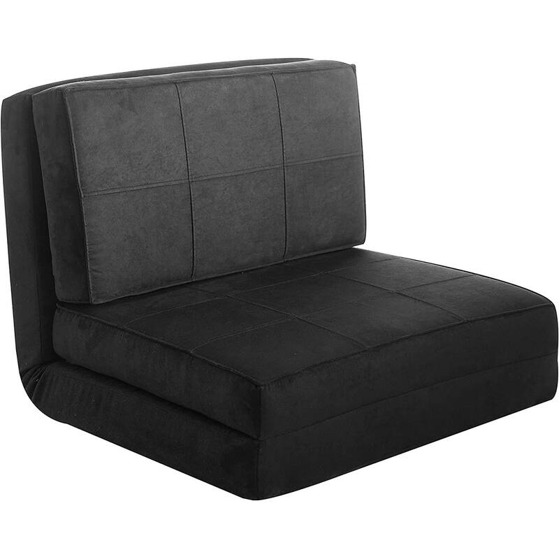 Urban Shop Ultra Suede Convertible Flip Chair - Black