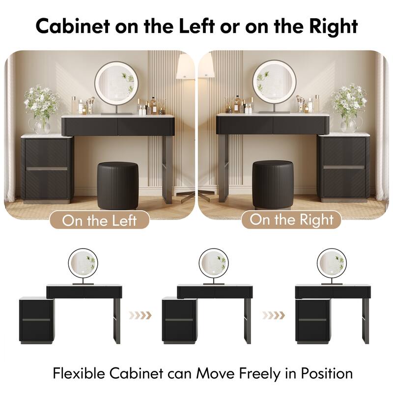 JASIWAY Modern Solid Wood Telescopic Makeup Vanity Desk