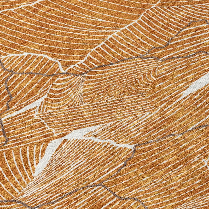 Machine Washable Indoor/ Outdoor Abstract Crackle Chantille Rug