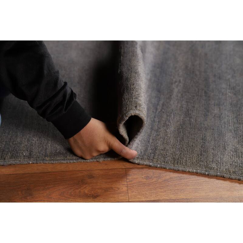 Gray & Blue Gabbeh Modern Foyer Rug Handmade Wool Carpet - 3'5"x 4'10"