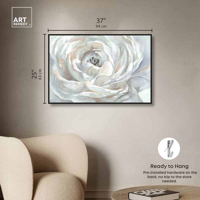 Powdery Peony Canvas by Art Remedy