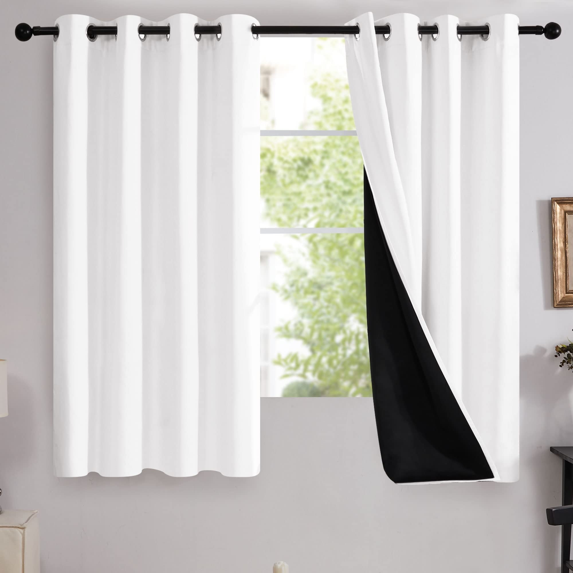 100% Blackout with Liner Grommet Curtain 4 Panels