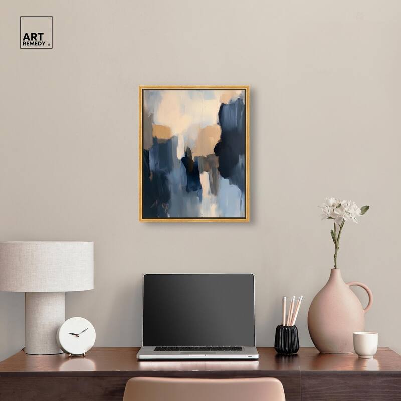 Navy Beige I Canvas by Art Remedy