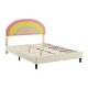 preview thumbnail 13 of 17, Full Size Platform Bed with Rainbow Shaped Headboard and LED Light Strips
