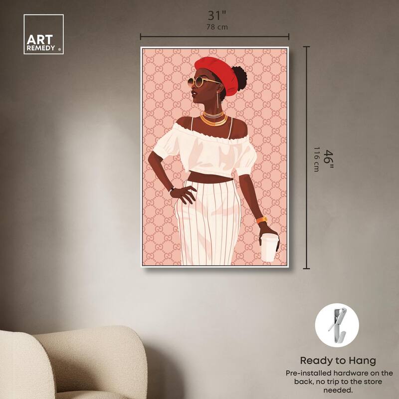 Her Stylish Coffee Look Canvas by Art Remedy