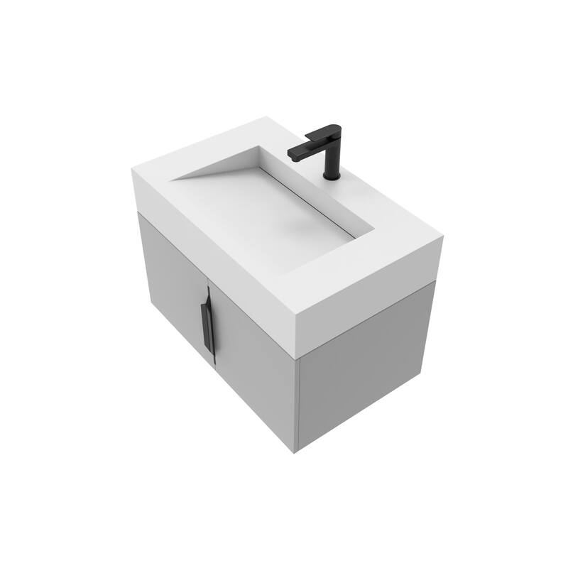 Nile 30-Inch Wall Mounted Bathroom Vanity Set w/ White Top