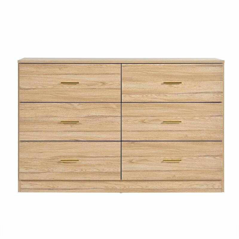 Modern 6-Drawer Dresser for Bedroom - Ample Storage, Wide Chest of Drawers, Sturdy & Safe