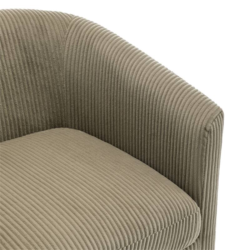 Modern Upholstered Barrel Chair Swivel Accent Chair for Living Room