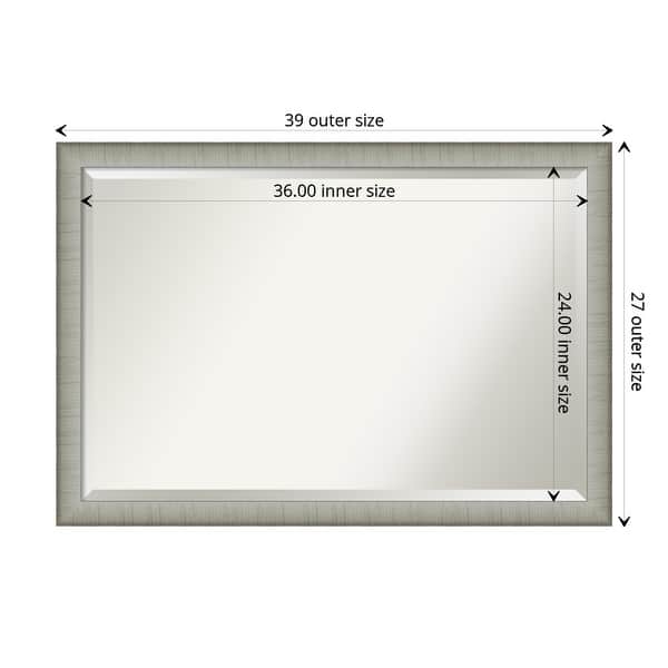 dimension image slide 8 of 18, Beveled Bathroom Wall Mirror - Elegant Frame