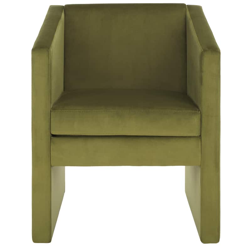 SAFAVIEH Una Accent Chair - W24" x D25" x H30" - 24Wx25Dx30H - Olive Green
