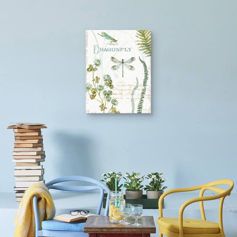 My Greenhouse Botanical Dragonfly by Lisa Audit Canvas Art Print