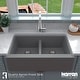 preview thumbnail 51 of 61, Karran Farmhouse Apron Front Quartz Double Bowl Kitchen Sink Kit