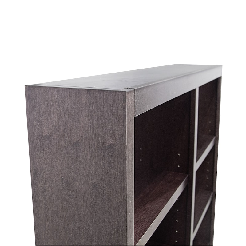 Concepts in Wood Double Wide Wood Bookcase, 10 Shelf, 72 inch Tall