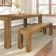 preview thumbnail 1 of 5, Rustic Solid Wood Dining Bench - 58" Rustic Honey