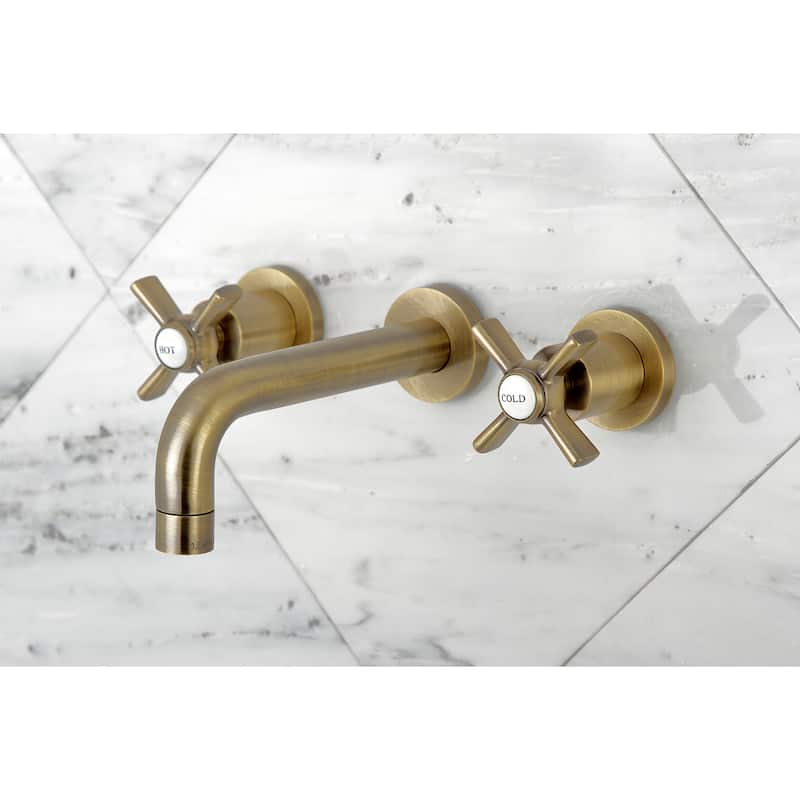 Kingston Brass Millennium Two-Handle 3-Hole Wall Mount Bathroom Faucet