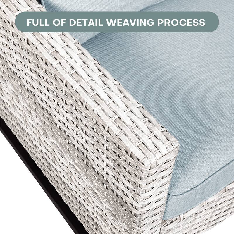 Gymojoy Wicker Swivel Glider Chair with 4 inch Olefin Cushions