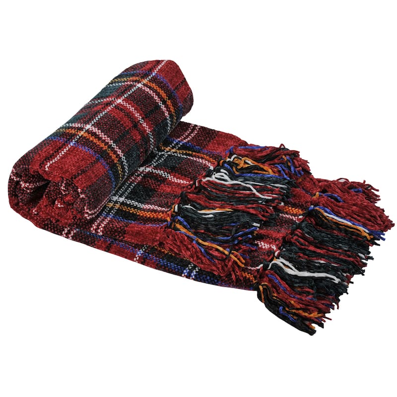 Multi Color Crystal Chenille Throw Blanket