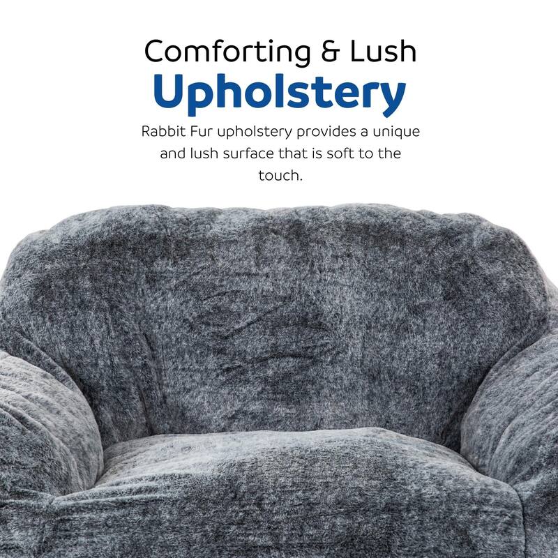 Memory Foam Bean Bag Chair, Comfy Adults Lounge Chair, Oversized Bean Bag Sofa with Armrest for Living Room, Bedroom