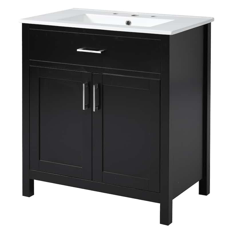 30" Bathroom Vanity with Ceramic Sink and Ample Storage - The Perfect Choice for Small Bathrooms