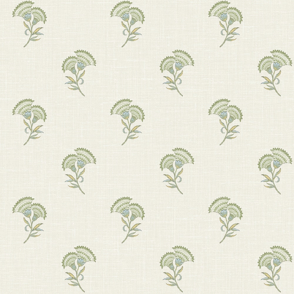 Seabrook Designs Lotus Branch Floral Nonwoven Unpasted Wallpaper