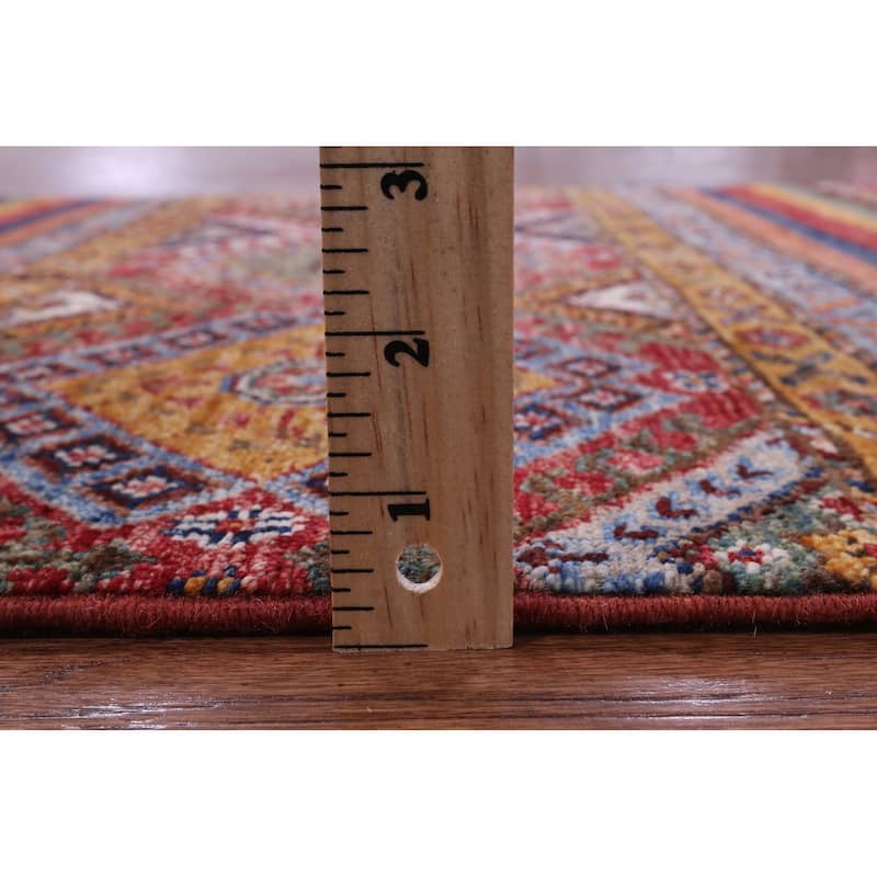 Golden Nile Khorjin Persian Gabbeh Hand Knotted Wool Rug - 2' 9" X 3' 11"