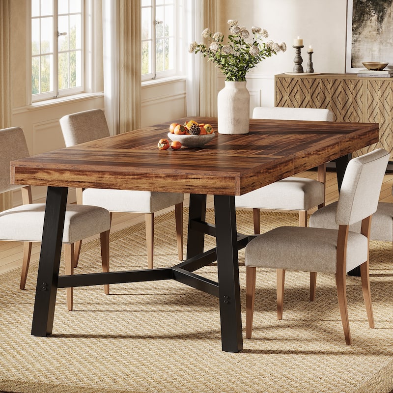 70.9-Inch Farmhouse Dining Table for 6-8