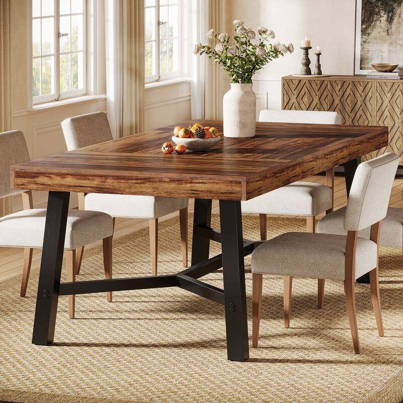 Large Rectangle Kitchen Table with Reinforced Legs