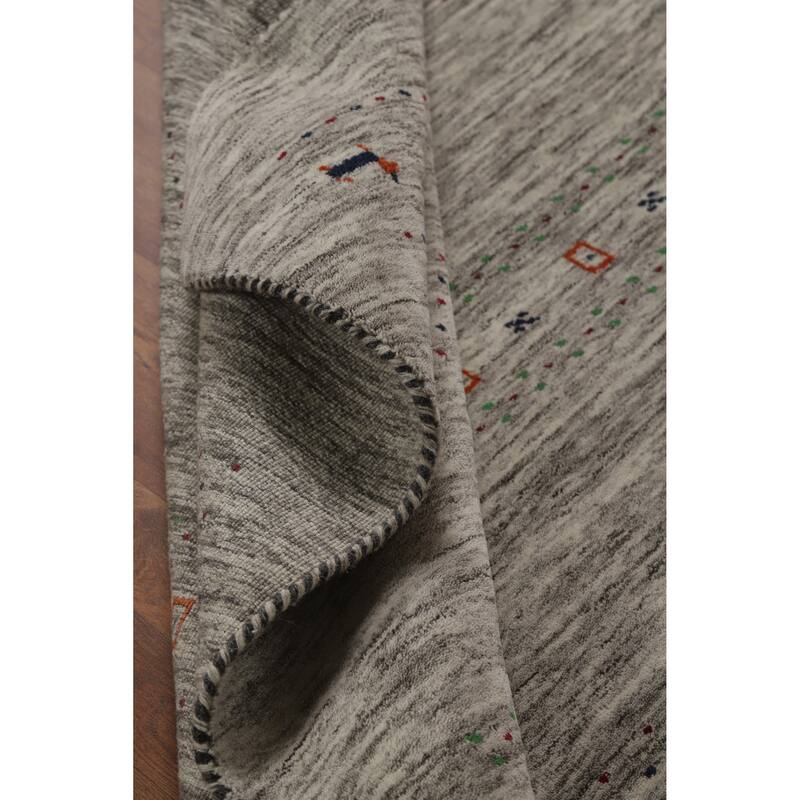 Hand Knotted Oriental 100% Wool Carpet Tribal Animal Pictorial Beige & Ivories Gabbeh Area Rug - 5' 11'' X 4' 1''